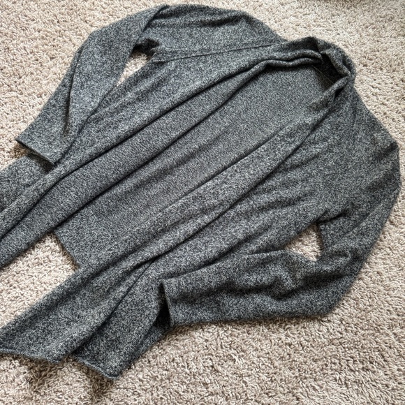 Dark Grey Open Cardigan Wrap Sweater – No Size Tags, Fits Like Women’s Medium - Picture 5 of 10